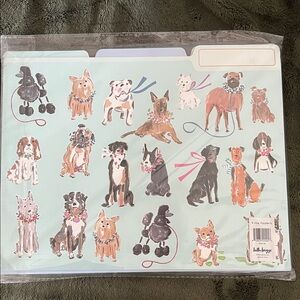 Briggs New York Dog-Themed File Folders - Blue and Brown
